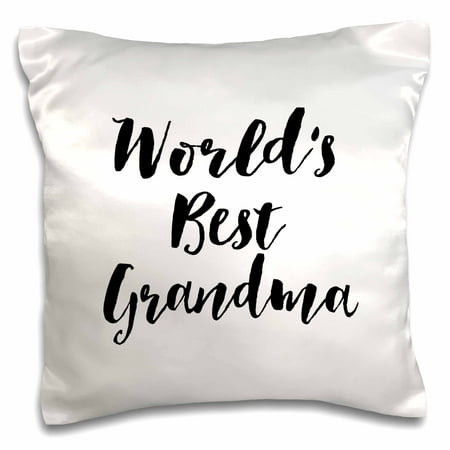 3dRose Phrase - Worlds Best Grandma, Pillow Case, 16 by