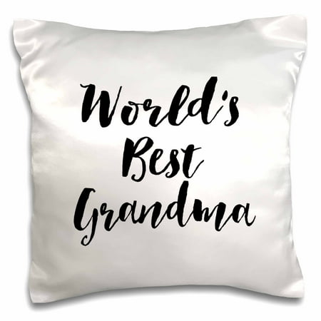 - 3dRose Phrase - Worlds Best Grandma, Pillow Case, 16 by 16-inch