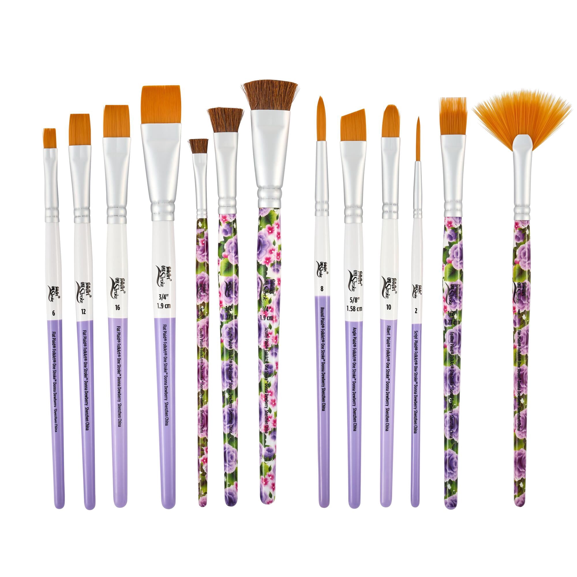 FolkArt One Stroke Signature Collection Paint Brush Set, 13 Piece