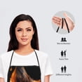 thumbnail image 4 of Zufioo Gold Flame Pattern Wolf Print Tie-up Apron, Unisex Kitchen Apron - Oil-proof, Stain-proof and Waterproof, Suitable for Restaurants and Service Industries-One Size, 4 of 9