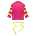 thumbnail image 6 of Sxiwei Mens Rumba Samba Dance Costume Long Sleeve Coat Tunic with Belt for Carnival Halloween Party Hot Pink 3XL, 6 of 7