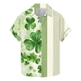 thumbnail image 2 of cllios Funny St Patricks Day Shirt Mens Hawaiian Shirts Short Sleeve Lucky Tshirts Casual Button Down Shamrock Printed Party Top Summer Shirts for Men, 2 of 5