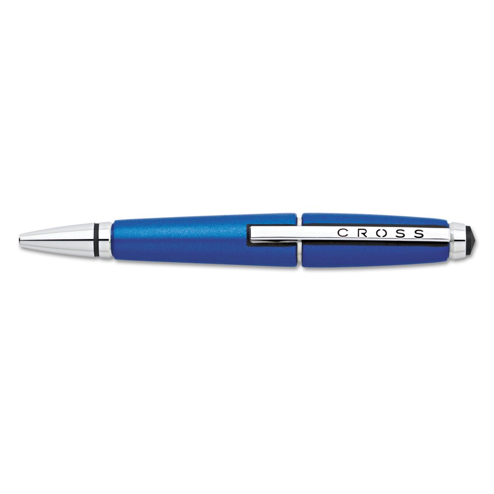 Cross Edge Pen, 0.7 mm, Medium, Black Ink, Blue Barrel