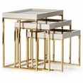 thumbnail image 5 of Michael Amini Carmela Nesting Tables - Set of 3 - Shimmering Ivory, 5 of 8