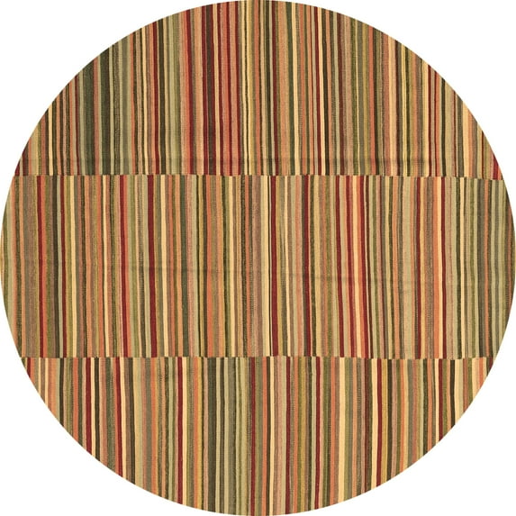 Ahgly Company Indoor Round Southwestern Brown Country Area Rugs, 4' Round