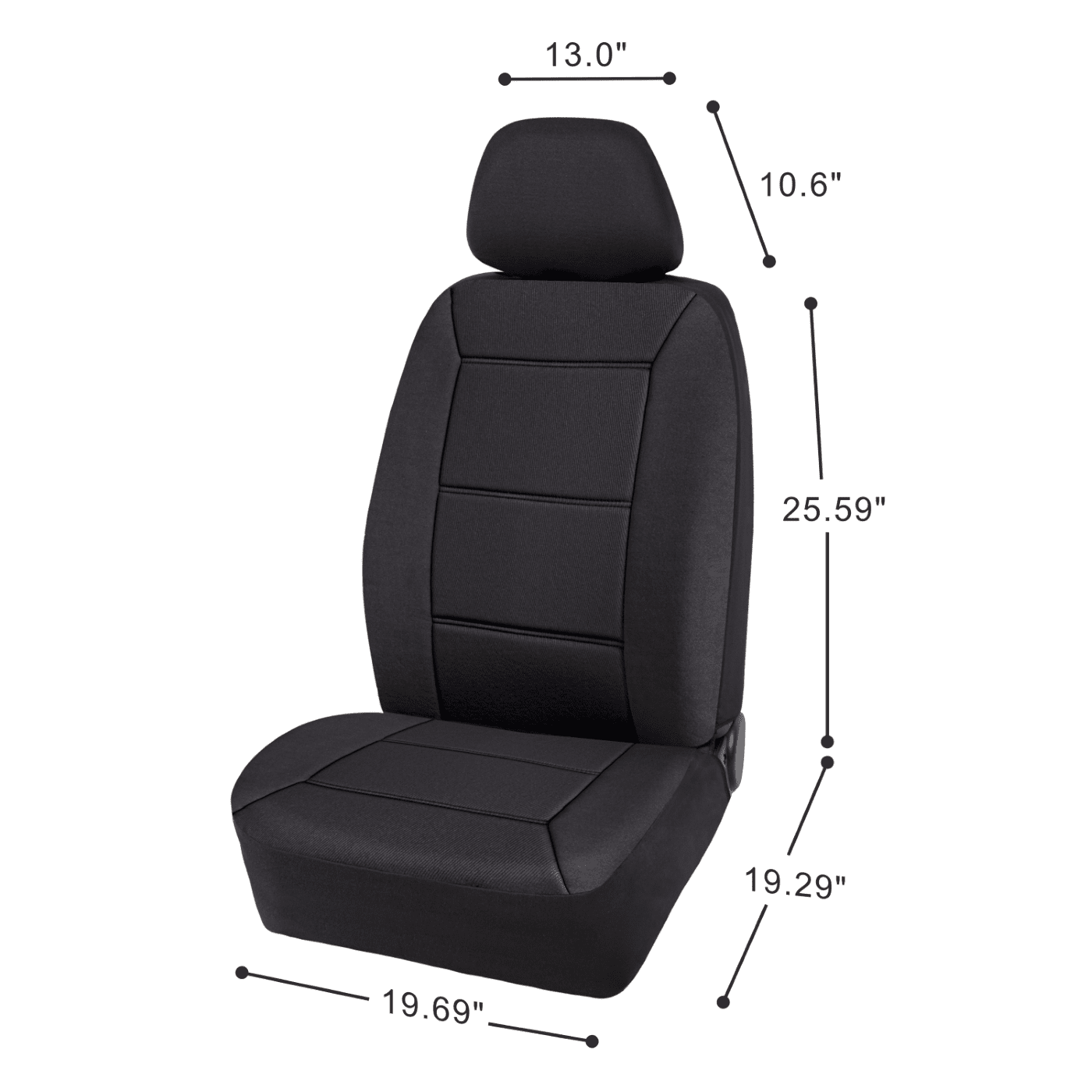 Auto Drive 2 Piece Low Back Memory Foam Car Seat Cover Polyester