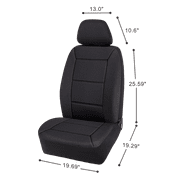 Auto Drive 2 Piece Low Back Memory Foam Car Seat Cover Polyester Black, Universal Fit, 2010SC11