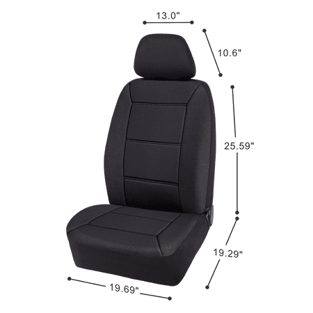 AUTO DRIVE 2 PIECE LOW BACK MEMORY FOAM CAR SEAT COVER POLYESTER BLACK, UNIVERSAL FIT, 2010SC11