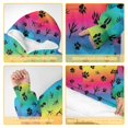 thumbnail image 6 of Animal Paw Prints Rainbow Pattern Oversized Sherpa Fleece Wearable Blanket Hoodie, Double-Sided Warm Fuzzy Pullover with Super Pockets for Women & Men, 6 of 6