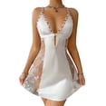 thumbnail image 5 of Sexy Lingerie for Women Sexy Strap Side Embroidered Mesh Cutout Lingerie Dress, 5 of 6