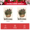 thumbnail image 2 of Sm:)e Welcome Holly Red Berries Garden Flag 12x18 Inch Double Sided Outside, Winter Christmas Farmhouse Yard Outdoor Decorative Flag, 2 of 8