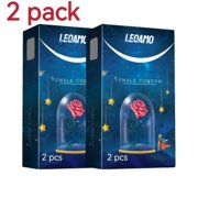 LEOAMO 2Pack/4Pcs Female Condoms Adult Sensitive Latex Stimulate Condom Ultra Thin Female Condoms