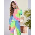 thumbnail image 3 of Oudiya Girls 2 Piece Tie Dye Sweatsuit Set Tracksuits Pullover Sweatshirts and Sweatpants with Pockets, 4-12Y, 3 of 7