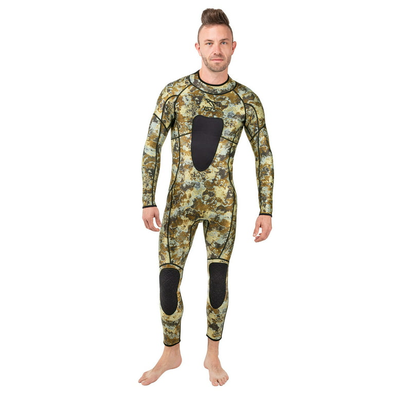 IST 3mm Camo Spearfishing Wetsuit | Camouflage Neoprene Suit With Speargun  Pad -X-Large