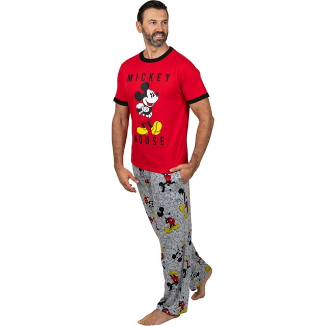 Disney Men's Pajama Mickey Fun Tee and Lounge Pants Sleepwear