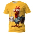 thumbnail image 3 of Mens Graphic T-shirts Short Sleeve Crewneck Tops 3D Silly Animal Character Print Humor Casual Lightweight T Shirts for Man Yellow S, 3 of 3