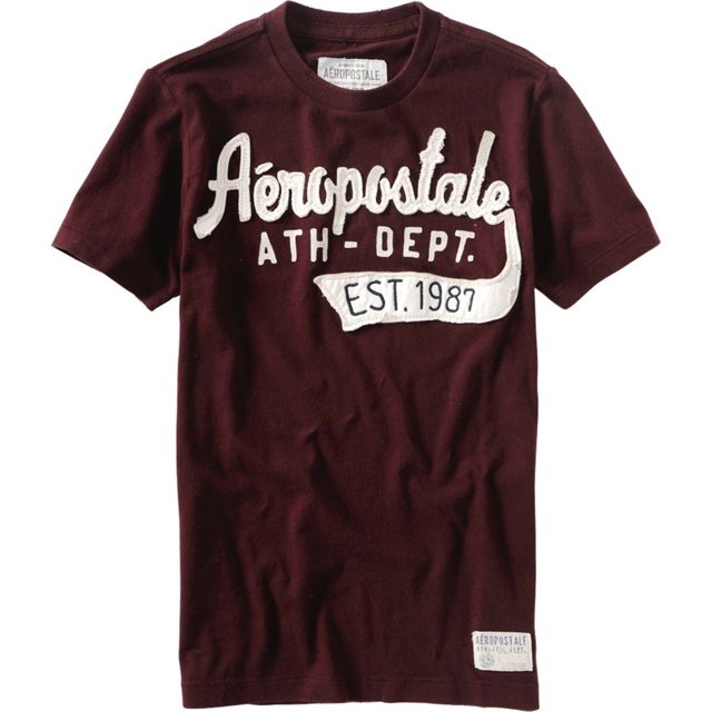 Est. embellecido para hombre de Aeropostale. Camiseta gráfica de 1987, roja, talla extragrande