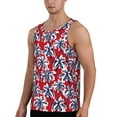 thumbnail image 2 of Gaeub Palm Tree Pattern on Red Men's Athletic Tank Top, Workout Sleeveless Shirts, Running Tank Tops for Gym, Running, Training - Small, 2 of 9