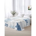 thumbnail image 6 of Navy Blue Coastal Flat Sheet Only Twin Size, Soft Breathable Bed Top Sheets for Mattress, Nautical Summer Beach Coral Sea Turtle Luxury Bedding Flat Sheets for Home Hotel Bedroom Bed Protection, 6 of 9