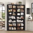 thumbnail image 6 of Hiphuta 84" Tall Double Wide 7-Tier Bookcase with 14 Cubes, Large Open Bookcase for Home Office and Living Room, Freestanding Display Book Shelves, Black, 6 of 8
