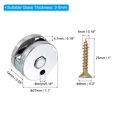 thumbnail image 2 of Uxcell Mirror Clip Zinc Alloy Mirror Mounting Kit Fixing Round Holder Brackets for 3-5mm Thick Mirror, 4 Set Silver, 2 of 6