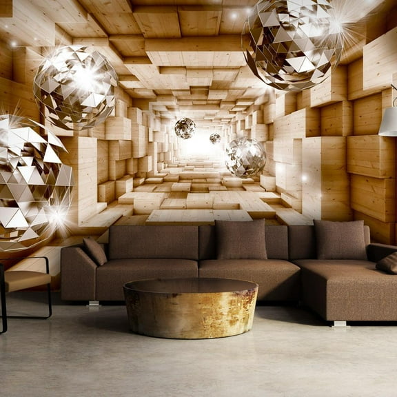 Tiptophomedecor Peel and Stick 3D Illusion Wallpaper Wall Mural - The Road To The Light - Removable Wall Decals