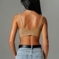 thumbnail image 3 of LOVZFMLL Sports Bras for Women U Back Padded Workout Yoga Crop Tank Top Wireless Support Bra for Gym Running Fitness Khaki L, 3 of 7