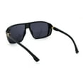 thumbnail image 4 of Futuristic Side Vent Visor Flat Top Plastic Rectangular Racer Sunglasses Shiny Black, 4 of 4