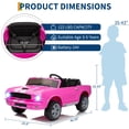 thumbnail image 2 of 24V 2 Seater Kids Ride On Electric Car Shelby GT350 with Remote Control, Safety Belt, LED Lights, 3 Speeds, Pink, 2 of 8