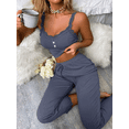 thumbnail image 2 of Women's Ribbed, Lace Trim Two-Piece Pajama Set, Gray, X-Large, 2 of 2