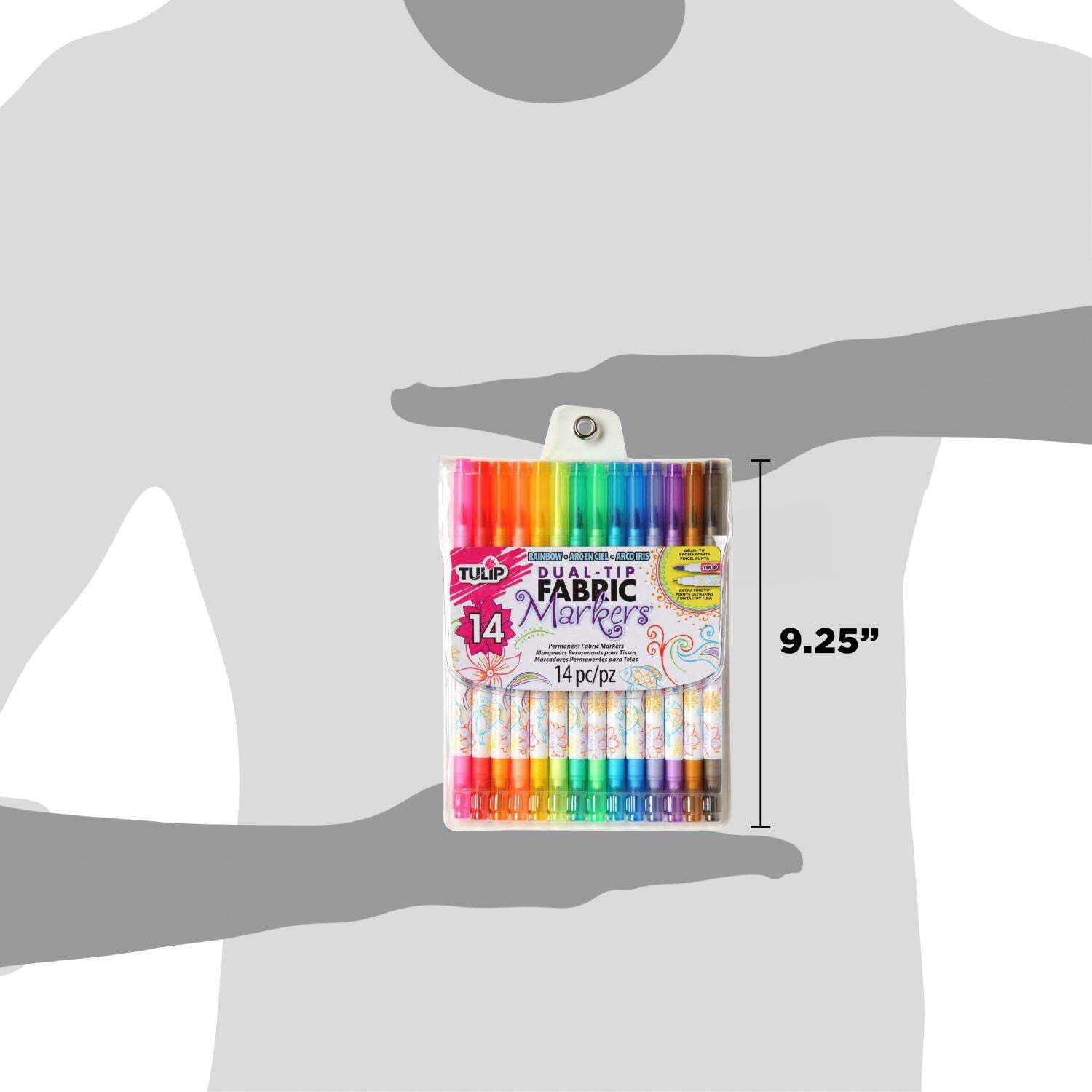 Tulip Dual-Tip Fabric Markers 14 Pack Rainbow