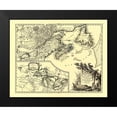 thumbnail image 2 of Vaugondy 18x15 Black Modern Framed Museum Art Print Titled - United States Canada - Vaugondy 1755, 2 of 5