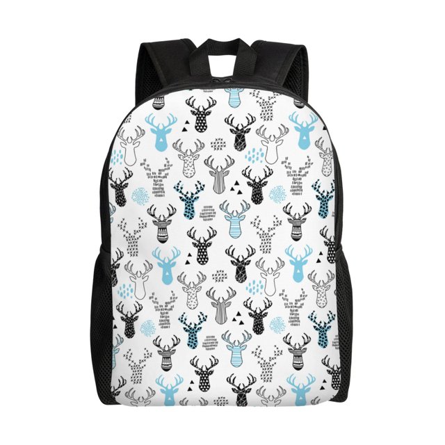 Balery Winter Art Blue and Black Moose Mochila - Mochila Estilosa y Duradera para Laptop de 15 Pulgadas con Tela Oxford Impermeable