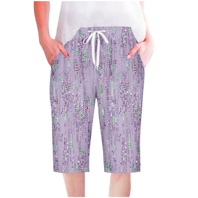 Mujeres Pantalones Cortos Casual Pata Recta Cordón Cintura Elástica, Suelta Y Cómoda Mujer Pantalones Cortos con Bolsillos
