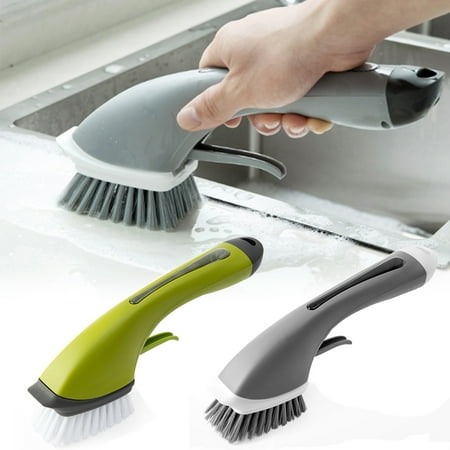 

HONUTIGE Non-Slip Automatic Liquid Cleaning Brush Kitchen Multifunctional Long Handle