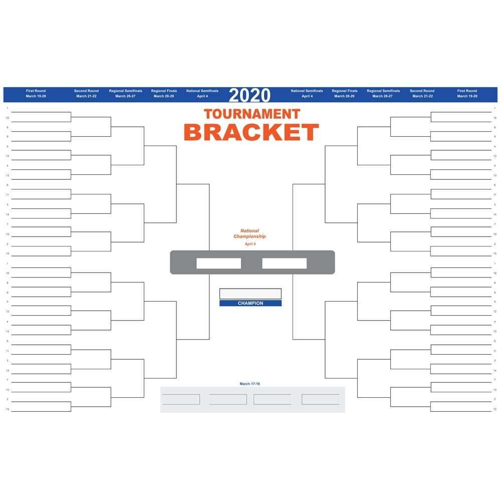 2020 March Madness College Basketball Tournament 64team bracket dry