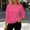Hot Pink cutout knit sweater women a1, variant on Women's Long Sleeve Cutout Knit Sweater Solid Color Loose Fit Pullover Tops Fashion Fall Winter Outfit, Green L
