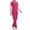 Hot Pink, variant on Women Scrubs Set Solid Color Loose Work Outfits Zipper Short Sleeve V-Neck Blouses Stretchy Pants Nursing Uniform Sets Blue M