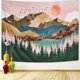 thumbnail image 5 of Tapiz de montaña, árbol forestal, tapiz colgante de pared Popular, paisaje natural, manta de playa verde y marrón, 100x150CM, 5 of 5
