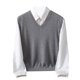 thumbnail image 2 of Camiseta sin mangas con cuello en V para hombre, jersey de camisola sin mangas de color liso a la moda, suéter de punto con cuello en V, top de poliéster para hombre, 2 of 7