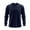 Navy, variant on Men's Trendy Henley Shirts Long Sleeve Crew Neck with Button Pullover Cotton Solid Color Slim Fit Athletic T-Shirt (L, Dark Blue)