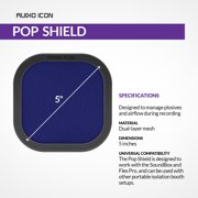 Pop Shield Replacement Windscreen for Audio Icon Flex Pro Interchangeable Professional Studio Recording Microphone Dual Layer Isolation Booth Foam Ball [Pop Filter Only] (Royal Blue Pop Filter)