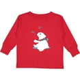 thumbnail image 3 of Inktastic Polar Bear, Bear with Scarf, Cute Bear, Snowflakes Boys or Girls Long Sleeve Toddler T-Shirt, 3 of 5