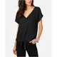 thumbnail image 1 of I-N-C Womens Tie Front Pullover Blouse black M, 1 of 1