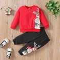 thumbnail image 2 of TOWED22 Toddler Baby Boy Christmas Outfits Graphic Crewneck Sweatshirt Casual Pants 2Pcs Fall Winter Clothes Set, 2 of 9