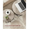 thumbnail image 4 of Small Coffee Table Set of 2 Round Coffee Table with Steel Frame Side End Table Greige and Ink Black, 4 of 6