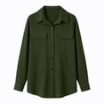 thumbnail image 7 of Atogsazn Women's Button Down Shacket Jacket Casual Ribbed Corduroy Long Sleeve Oversized Shirt Fall Winter Tops Army Green M Fashion, 7 of 7