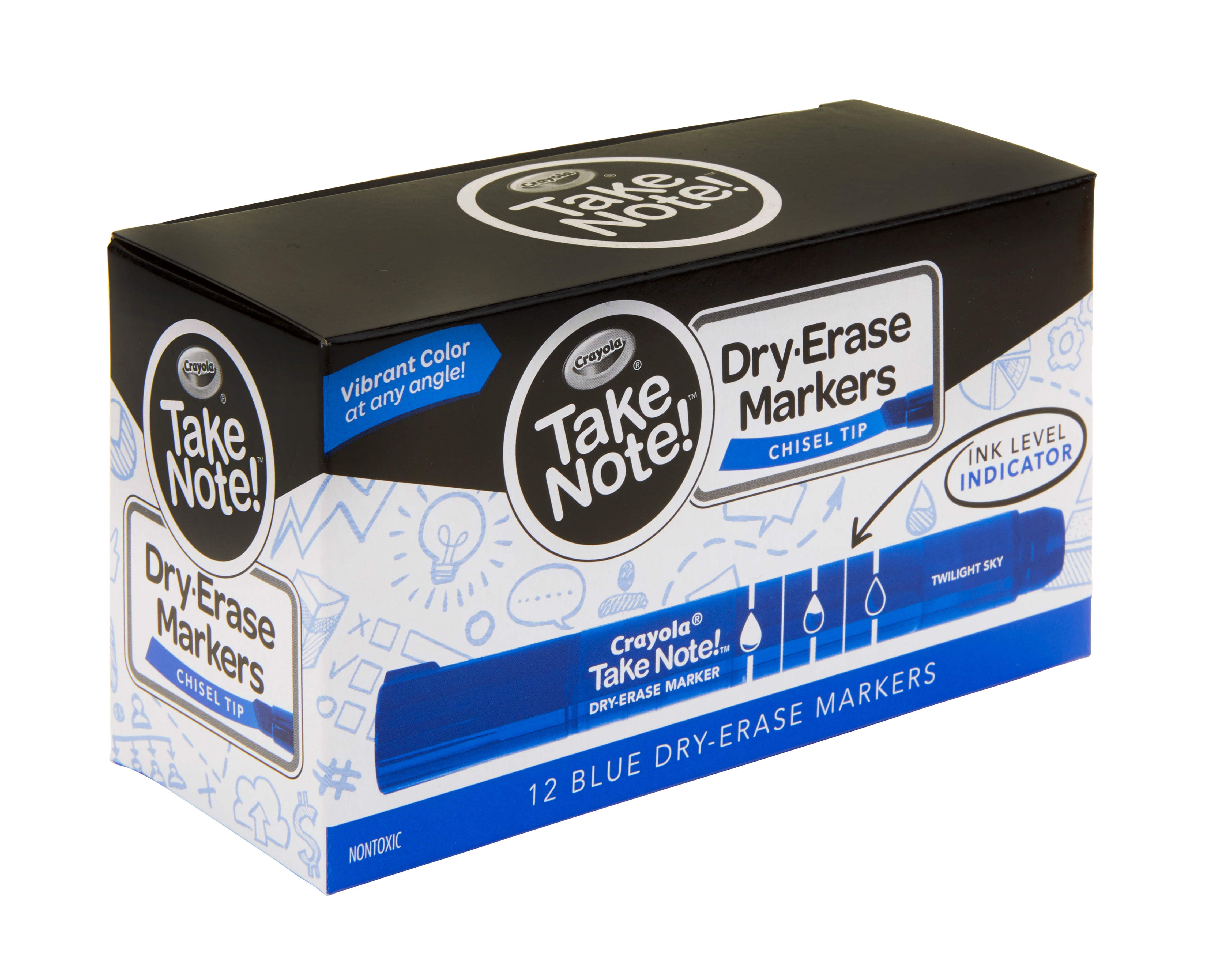 Crayola Dry Erase Broad Line Markers Black & Blue 2 Pkg