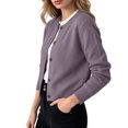 thumbnail image 5 of Women's Long Sleeve Button Down Cropped Knit Cardigan,Casual Short Sweater Jacket, 5 of 6