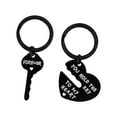 thumbnail image 4 of 2 uds llavero de corazón para el Día de San Valentín llavero de pareja regalo romántico de San Valentín llavero único llaveros de coche para fiesta , Negro, 4 of 8